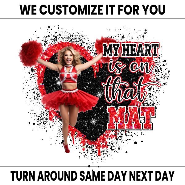 Custom Cheerleading My Heart Is On That Mat Design